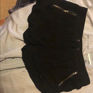 Black cotton shorts